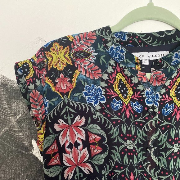 Rebecca Minkoff | Ollie Cocktail Dress | Black Floral | Size XS - Picture 5 of 11